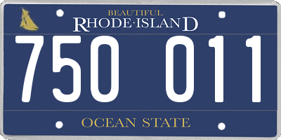 RI license plate 750011