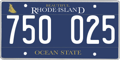 RI license plate 750025