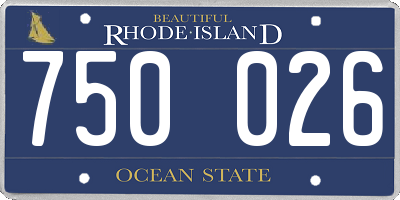 RI license plate 750026