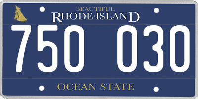 RI license plate 750030