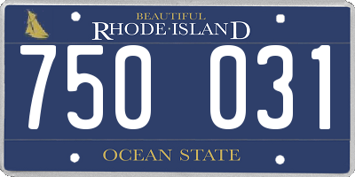 RI license plate 750031