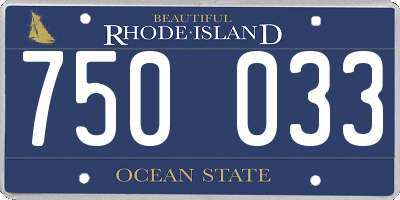 RI license plate 750033
