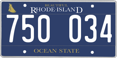RI license plate 750034