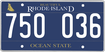 RI license plate 750036