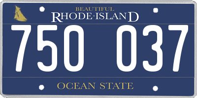 RI license plate 750037