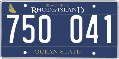 RI license plate 750041