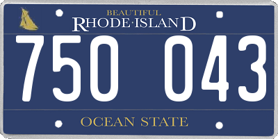 RI license plate 750043