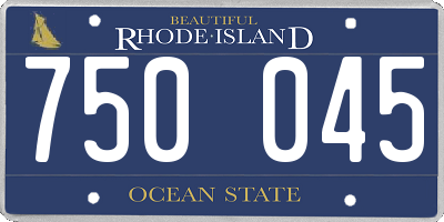 RI license plate 750045