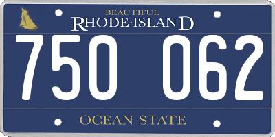 RI license plate 750062