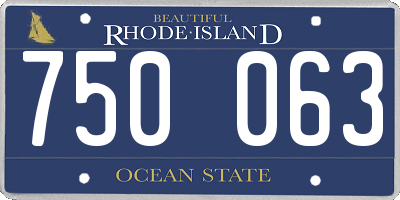 RI license plate 750063