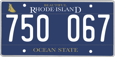 RI license plate 750067