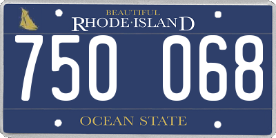 RI license plate 750068