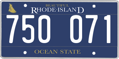 RI license plate 750071