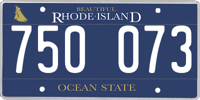 RI license plate 750073
