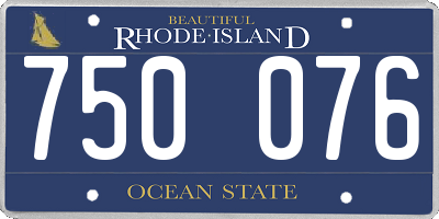 RI license plate 750076