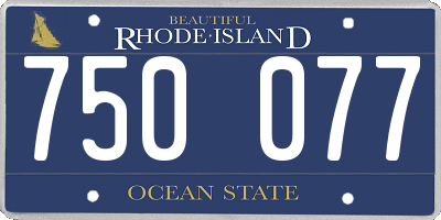 RI license plate 750077