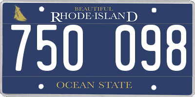 RI license plate 750098