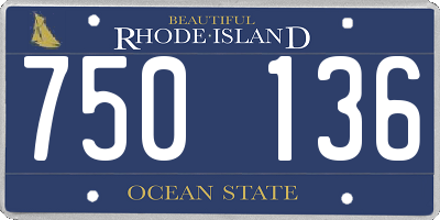 RI license plate 750136