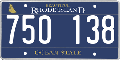 RI license plate 750138