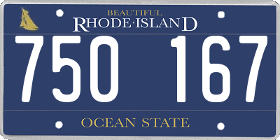 RI license plate 750167