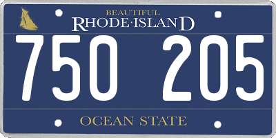 RI license plate 750205