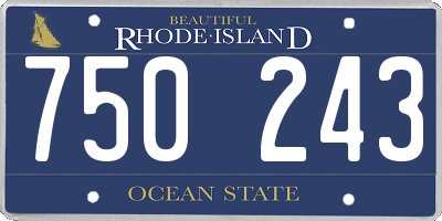 RI license plate 750243