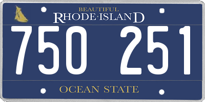 RI license plate 750251