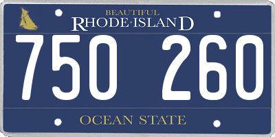 RI license plate 750260