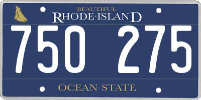 RI license plate 750275
