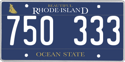 RI license plate 750333
