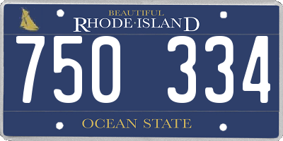 RI license plate 750334