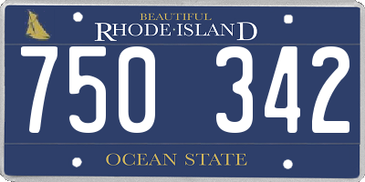 RI license plate 750342