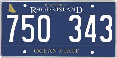 RI license plate 750343