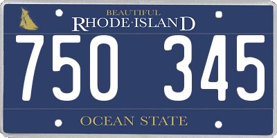 RI license plate 750345