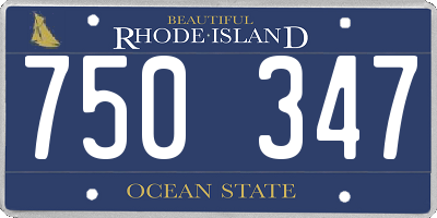 RI license plate 750347