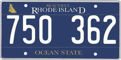 RI license plate 750362