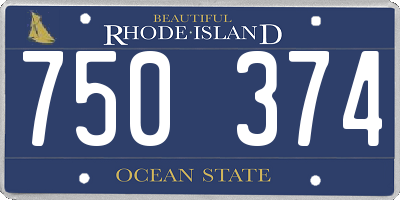 RI license plate 750374