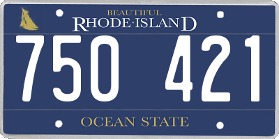 RI license plate 750421