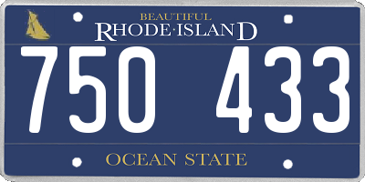 RI license plate 750433