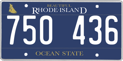 RI license plate 750436