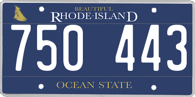 RI license plate 750443