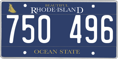RI license plate 750496