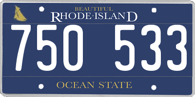 RI license plate 750533