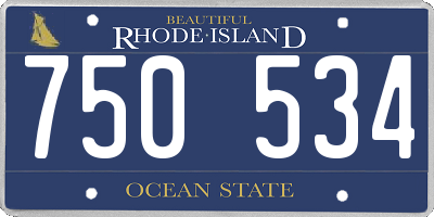 RI license plate 750534