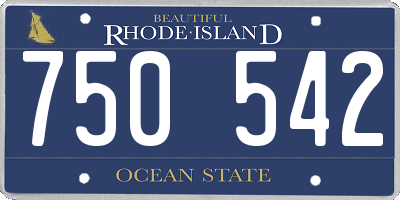 RI license plate 750542