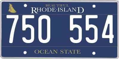 RI license plate 750554