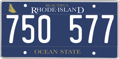 RI license plate 750577