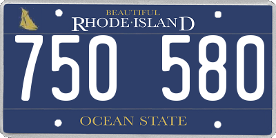 RI license plate 750580