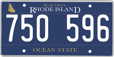 RI license plate 750596