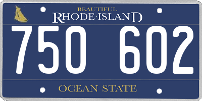 RI license plate 750602